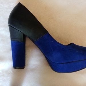 Blue and black Torrid heel
